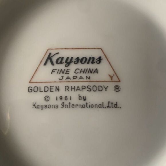 Vintage 1961 Kaysons Japan Fine China Golden Rhapsody Oval Gravy Boat Plate Clas - Picture 15 of 16